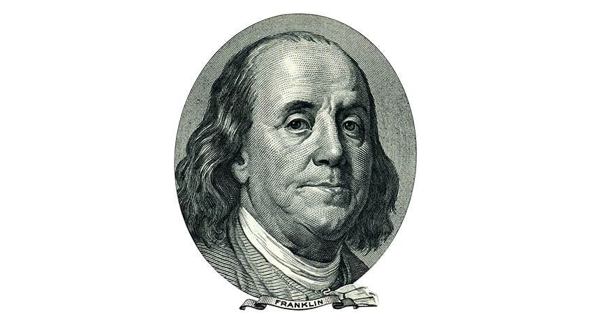 Benjamin Franklin is pictured here.