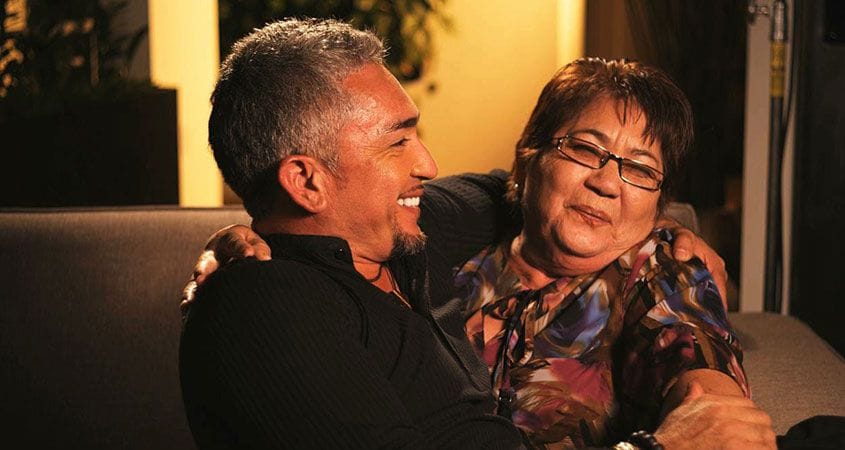 Cesar Millan with his mom.