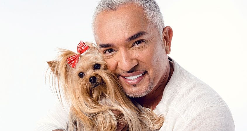 Cesar Millan and a cute puppy.